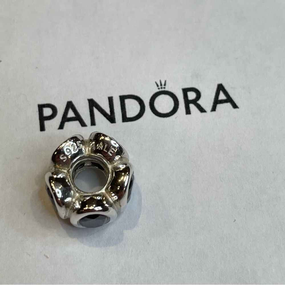 Pandora Silver & Black Oval Lights Charm - Picture 4 of 6